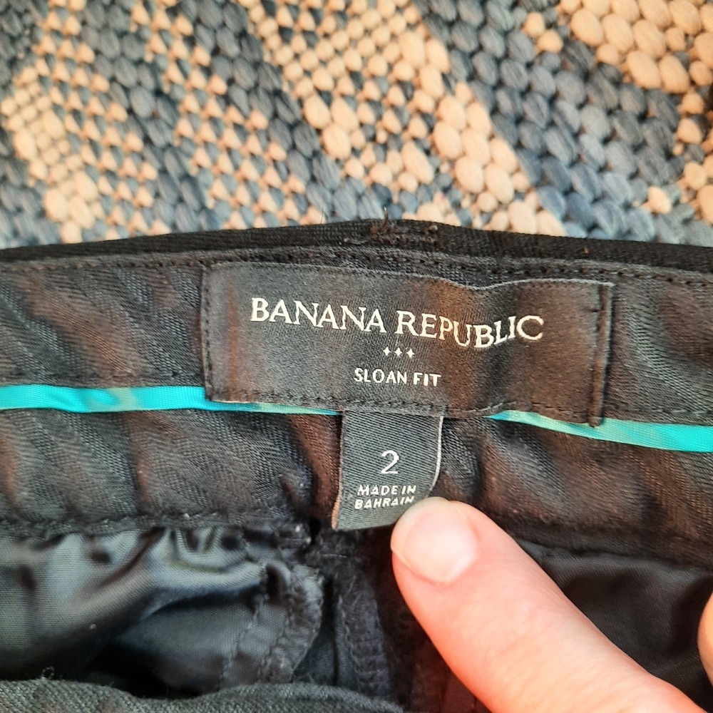 Banana Republic Women's Sloan Fit Stretch Black Pants Size 2 23" Inseam Casual - Picture 3 of 4